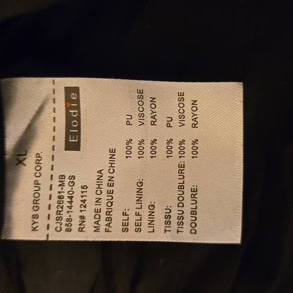 Faux Leather Moto Jacket Elodie XL - Picture 5 of 6